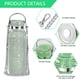 thumbnail image 4 of Termo Frascos de vacío de diamante con cadena Tazas térmicas Botellas para beber (750ml Verde) Sywqhk Libre de BPA, 4 of 7