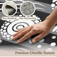 thumbnail image 6 of ODIKA 6'x9' Monochrome Swirl Tentacle Spiral Striped Washable Area Rug Abstract Oceanic Motifs With Dotted Borders for Queen Size Bedroom, Under Bed, Master Suite, Easy Care, Non-Shedding, 6 of 7