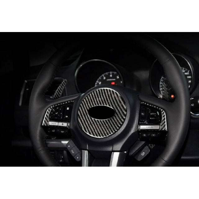 Real Carbon Fiber Steering Wheel Control 2 Pieces for Subaru Outback Legacy 2015 - 2019-