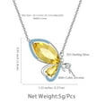 thumbnail image 7 of Juwaliy Yellow Butterfly Fairy Necklace Women November Birthstone Necklace Citrine 925 Sterling Silver Jewelry Christmas Birthday Gifts for Daughter, 7 of 7