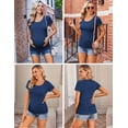 thumbnail image 2 of Ekouaer Womens Maternity Shirts 3 Packs Side Ruched Pregnancy Tee Top Tunic Blouse Casual Mama Clothes, 2 of 6