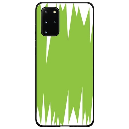 DistinctInk Case for Samsung Galaxy S20 ULTRA (6.9" Screen) - Custom Ultra Slim Thin Hard Black Plastic Cover - Lime Green White Spikes
