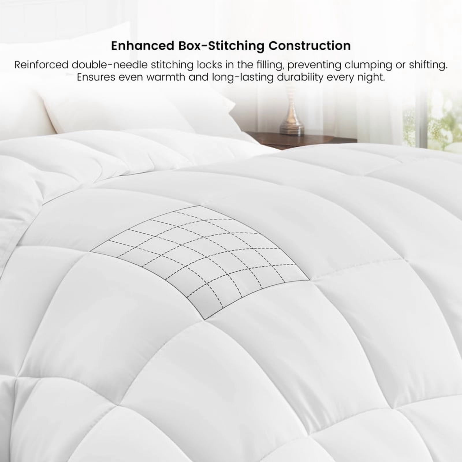 Lux Decor Premium Twin Comforter Down Alternative - All Season Box Stitched Quilted Duvet Insert with Corner Tabs, Machine Washable Bedding - Oekotex Certified - White