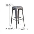 thumbnail image 6 of 30 High Backless Clear Coated Metal Indoor Barstool with Square Seat XU-DG-TP0004-30-GG, 6 of 9