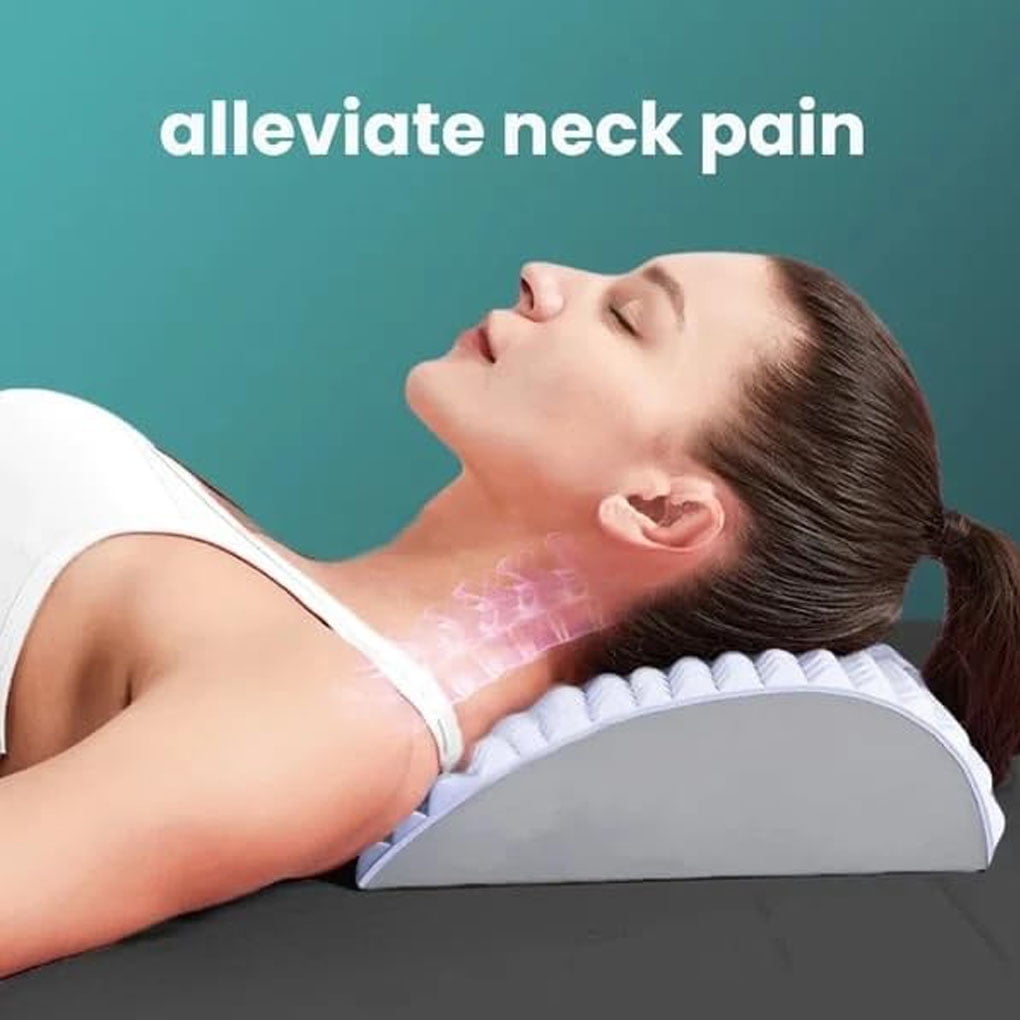 Back and Neck Support Stretcher Massager for Back and Cervical Pain Relief, Muscle Relaxation, Orthopedic Back and Neck Stretcher, Spinal Support Equipment for Herniated Discs(Grey)