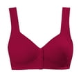 thumbnail image 3 of Fashion SMihono Women's Front Closure No Underwire Bras Beauty Back Push Up Stretch Everyday Bra Comfort Breathable Tank Bralettes Wine XXL, 3 of 8