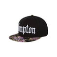 thumbnail image 2 of Mens Compton Hat - Los Angeles City Snapback Cap, Black/Floral, 2 of 4