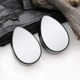thumbnail image 3 of A Pair of Hematite Stone Teardrop Double Flared Ear Gauge Plug, 3 of 3
