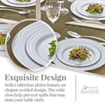 thumbnail image 3 of DISPOSABLE 40 PC DINNERWARE SET | 20 Dinner Plates | 20 Salad Plates | Heavy Duty Plastic Dishes | Elegant Fine China Look | Bella Collection (Silver), 3 of 6