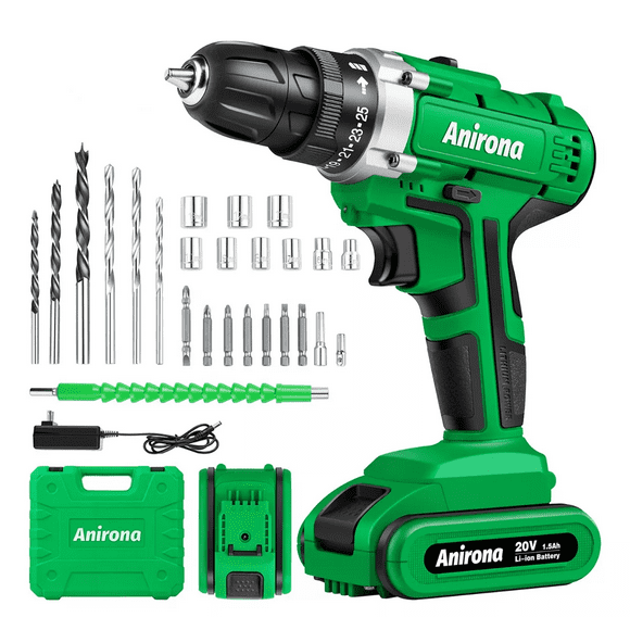 Taladro Atornillador De 20v 1 Batería Verde