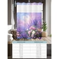 thumbnail image 6 of No Hook Shower Curtain with Snap in Liner,Spring Lavender Flowers Waterproof Bath Curtain Double Layers with See Through Top Window,Oil Painting Style Art Hotel Shower Curtains 36x72in, 6 of 9