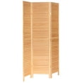 thumbnail image 2 of Oriental Furniture 6 ft. Tall Wooden Louvered Room Divider Natural - 3 Panel, 2 of 6