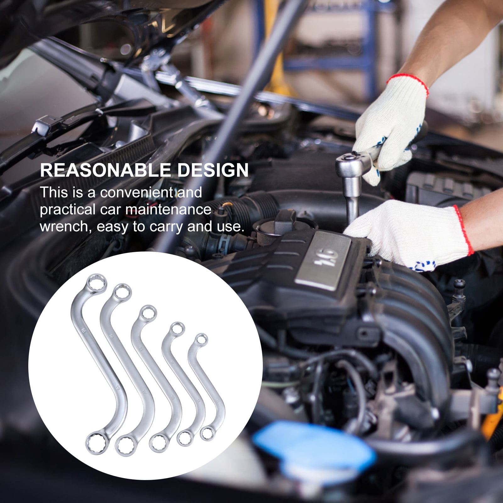 1Set/5pcs Professional Ratchet Wrench Set Auto Repair Tool Wrench Kit