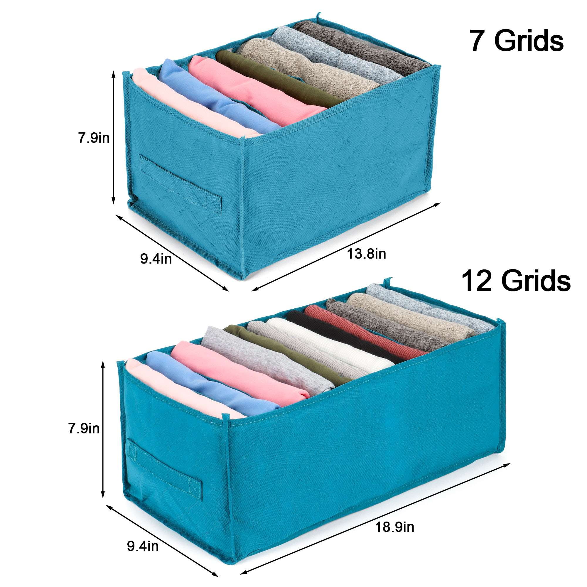 VEAREAR Storage Box Large Spacing Washable Thickened Organization Non-woven  Fabric Dividing Grid Pants Clothing Organizer Box for Dorm 