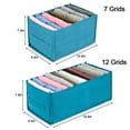 thumbnail image 3 of Gustave 12 Grids Wardrobe Clothes Organizer Washable Foldable Closet Drawer Organizers and Storage Non-Woven Clothes Compartment Storage Box for Jeans, Scarves, Shirts, Leggings "Blue", 3 of 10