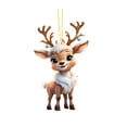 thumbnail image 2 of Fmbmuo Cute Reindeer Acrylic Christmas Ornaments 2D Flat Hanging Pendant Decor Festive Christmas Tree Decoration Portable Hanging Ornament for Car Interior,Multicolor, 2 of 5