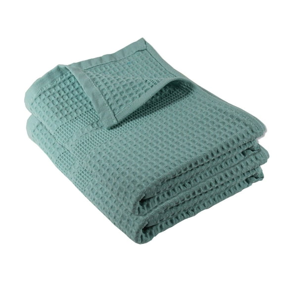 GILDEN TREE Waffle Hand Towels for Bathroom Quick Dry Towel Super Absorbent Thin 100% Cotton Hand Towels Lint Free, Hand Towels for Bathroom Set of 2, Classic Style (Seafoam)