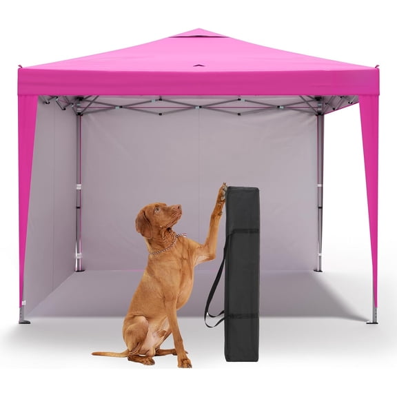 10x10 Pop Up Canopy Tent Without Sidewall, Instant Setup Gazebo for 1 Person, Portable & Compact, Waterproof & UV Protection, Ideal for Camping, Beach, Parties, and Outdoor Events
