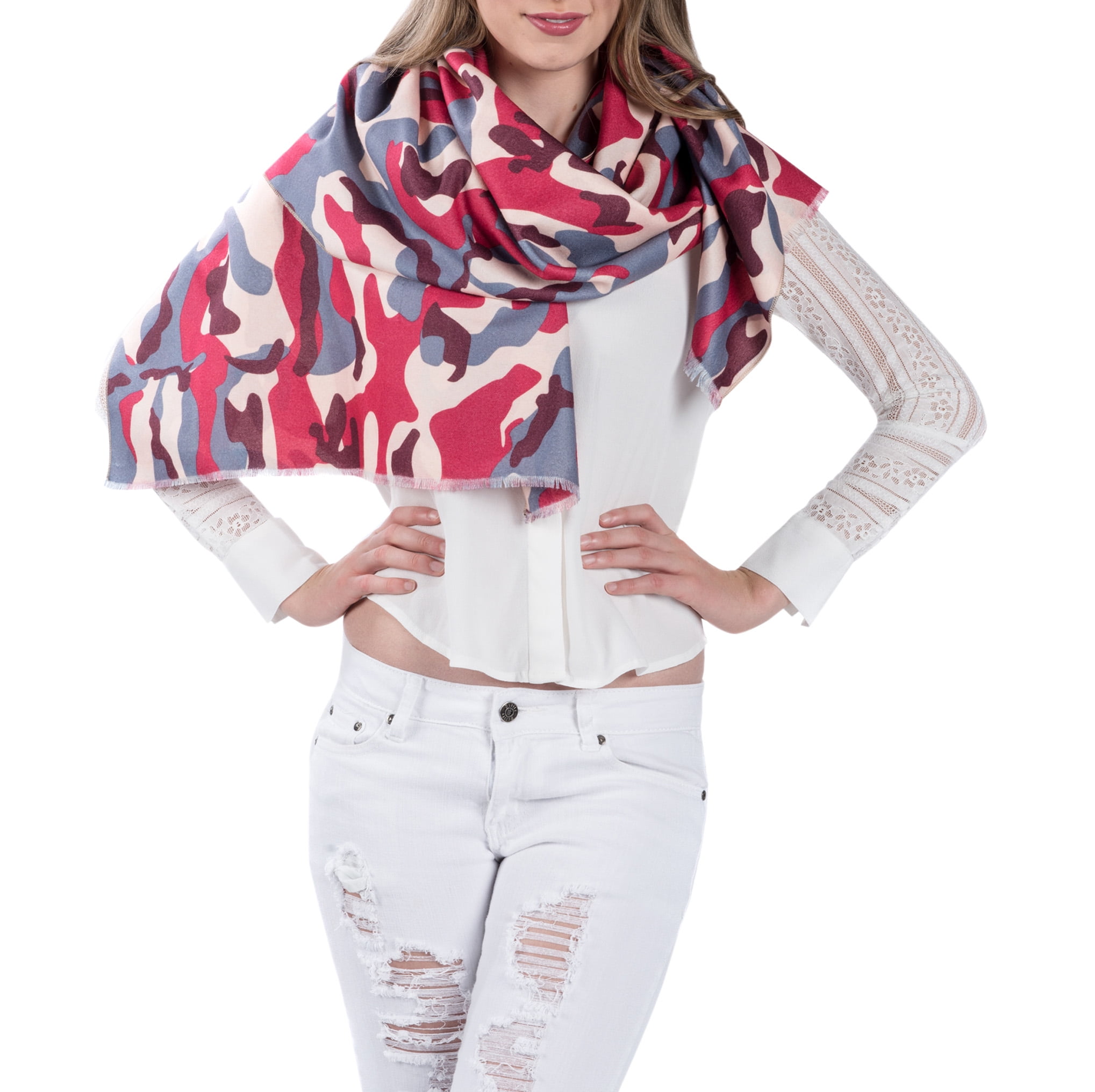 Women's Adult Warm Woolen Weave Sleeve Edge Scarf Wrap