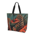 thumbnail image 2 of Fuzoiu Colorful Reptile And Leaves Print Tote Bags for Women,Shoulder Bag, Gym Tote,Top Handle Ladies Shoulder Bags for Work Beach Travel and Shopping Grocery, 2 of 9