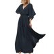 thumbnail image 1 of SAYOO Vestido de playa de impresión de Flores femeninas de verano Bohemia lado del vestido de Bohemia 3/4 manga elegante envuelto v collar SAYOO moda, 1 of 6
