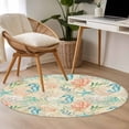 thumbnail image 4 of Round Rugs 3.3Ft, Teal Red Coastal Round Area Rug Washable Indoor Throw Carpet, Nautical Seahorse Beach Coral Starfish Beige Soft Non Slip Circle Rug for Laundry Room Patio Home Decor Aesthetic, 4 of 8