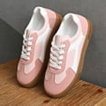 thumbnail image 7 of Women Shoes Casual Flat Heels Tennis Shoes Retro Lace Up Sneakers Round Toe Anti Slip Low Tops Sneakers for Women (Pink 8.5), 7 of 7