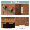 thumbnail image 6 of Tcbosik Floor Standing Corner Cabinet, Modern Farmhouse MDF Storage Cabinet with 2 Doors and Adjustable Shelves, Multipurpose Organizer for Bathroom or Living Room, Walnut, 6 of 10