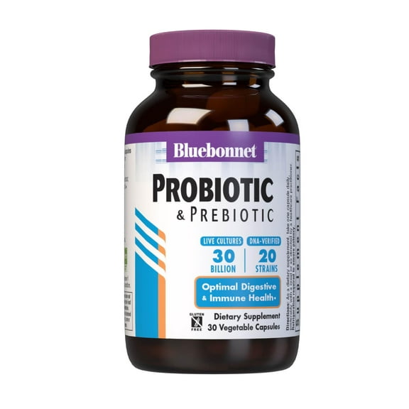 Bluebonnet Probiotic & Prebiotic, 30 Billion CFU Immune & Digestive Health*, 30 Count