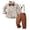 czb# Brown417, variant on CUZIBR Boys Outfits Lapel Collar Toddler Long Sleeve Striped Plaid Prints T Shirt Tops Pants For Child Kids Gentleman Clothes Sets,Brick Red,8-9 Years