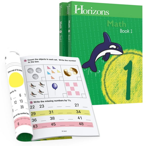 HORIZONS 1st Grade Math Student Books 1 & 2 by Alpha Omega Publications (Paperback)