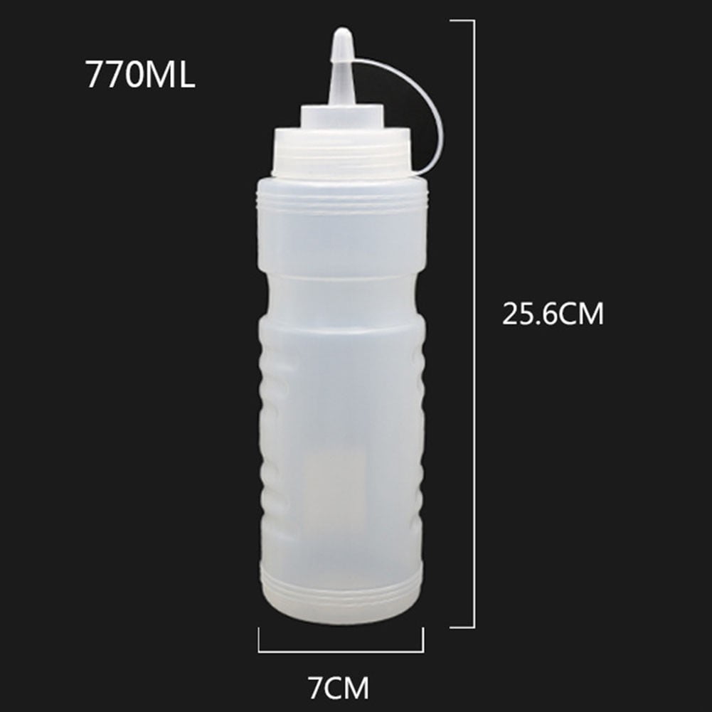 5PCS Plastic Squeeze Bottle Condiment Dispenser Ketchup Mustard Sauce Vinegar 