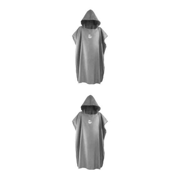 Eigraketly Poncho de microfibra para surf, cambiante, traje de neopreno para nadar, gris medio Gris Medio 41 pulgadas 2piezas