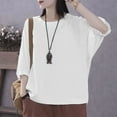 thumbnail image 2 of SHE IS Womens 3/4 Sleeve Tops, Plus Size Shirts for Women 4x-5x Womens Long Sleeve Tops Casual Loose Fit Womens Blouse Long Sleeve Red Womens Tunics Casual Fall Classy, 2 of 3