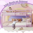 thumbnail image 4 of SESSLIFE Bunk Bed Twin Over Twin, Low Floor Bunk Bed with Guard Rails for Dorm, Small Space, No Box Spring Needed (Pink), 4 of 7