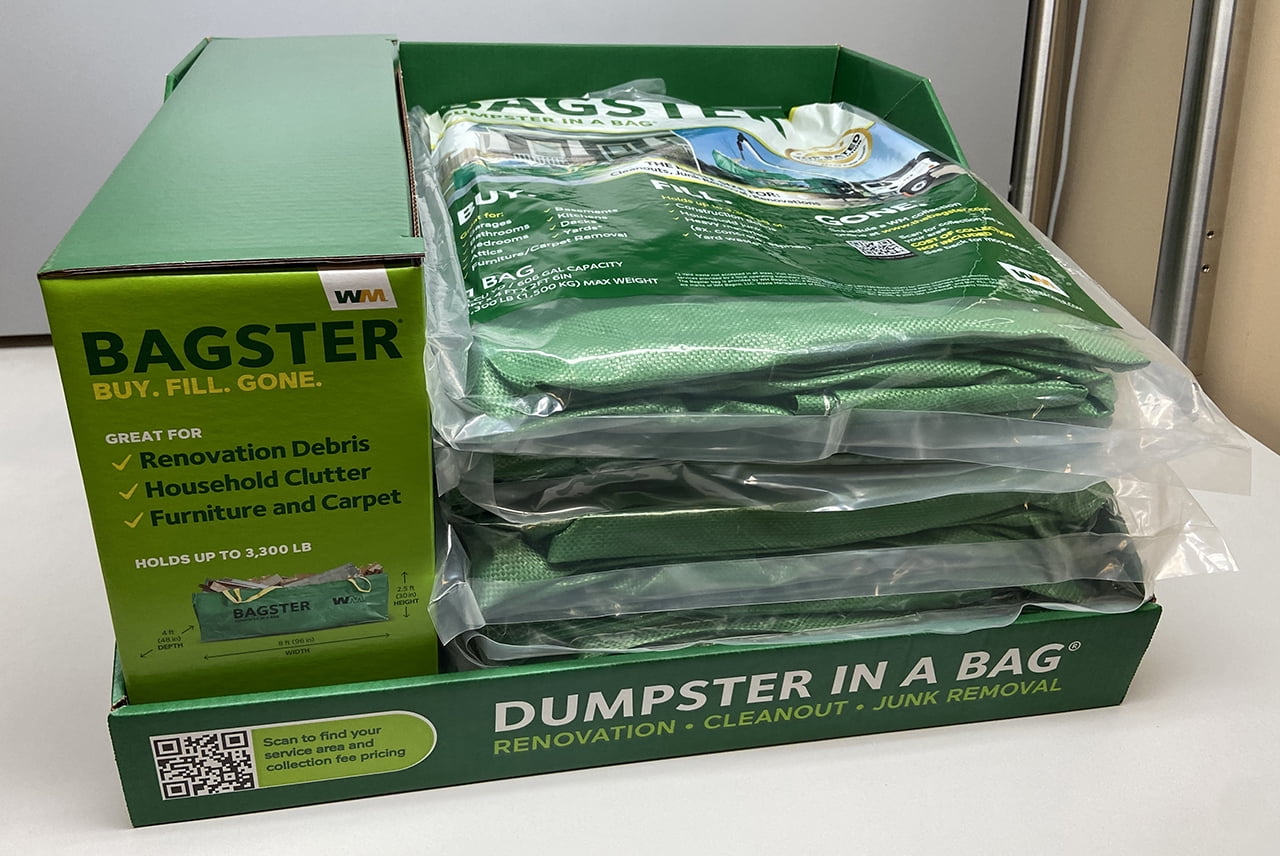 BAGSTER 3CUYD Dumpster in a Bag, Bagster, 8'L x 4'W x 2.5'H ,Green  895902002005