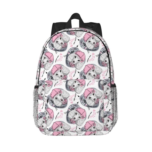 Easygdp Poodle Dog Mochila Ligera de 15 Pulgadas para Estudiantes, Mochila Cómoda para la Escuela y Viajes, Correas Ajustables