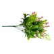 thumbnail image 3 of Flor artificial de 5 ramas, ramo de simulación de césped, centro de mesa para el hogar, flor falsa de plástico, rosa Scienceny HA8137-01B, 3 of 6