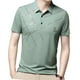 thumbnail image 5 of Camiseta de manga corta para hombre, fina, con solapa de 3 botones 3XL Verde, 5 of 9