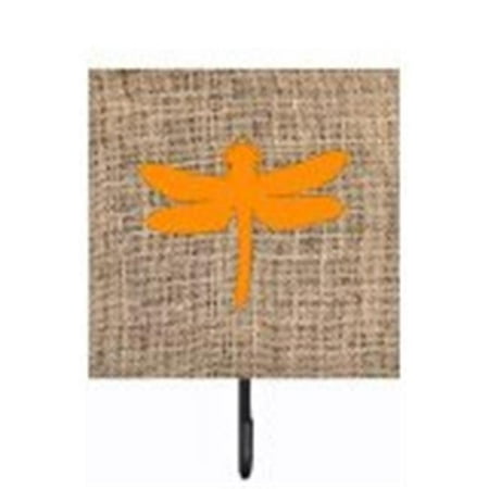 

Carolines Treasures BB1062-BL-OR-SH4 Dragonfly Burlap And Orange Leash Or Key Holder