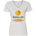 thumbnail image 3 of Inktastic Jacksonville Florida Orange in Heart Women's V-Neck T-Shirt, 3 of 5