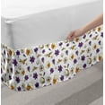 thumbnail image 2 of Floral Bed Skirt, Digitally Generated Flowers Crocuses and Narcissus Scattered, Elastic Bedskirt Dust Ruffle Wrap Around for Bedding Decor, 4 Sizes, Violet Orange, by Ambesonne, 2 of 2