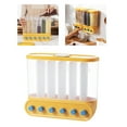 thumbnail image 4 of Wall-Mounted Dry Food Storage Dispenser Grains Rice Box kitchen organization essentials Candy essentials cereal dispenser Organizer 6 Grid Yellow, 4 of 8