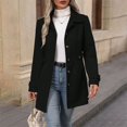 thumbnail image 5 of ZJXFGS Pea Coats For Women Lightweight Coats For Women Women'S Winter Wool Coat Womens Coats And Jackets Long Coats For Women Trendy Trench Coat Women Womens Jacket Black L, 5 of 9