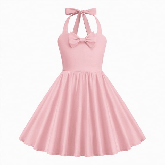 gdxvjhbj Robes pour Petites Filles Robe Papillon pour Bébé Fille Tutu à Volants Sans Manches Robes Robe de Fête 3T 4T (Rose, 3-4 Ans)