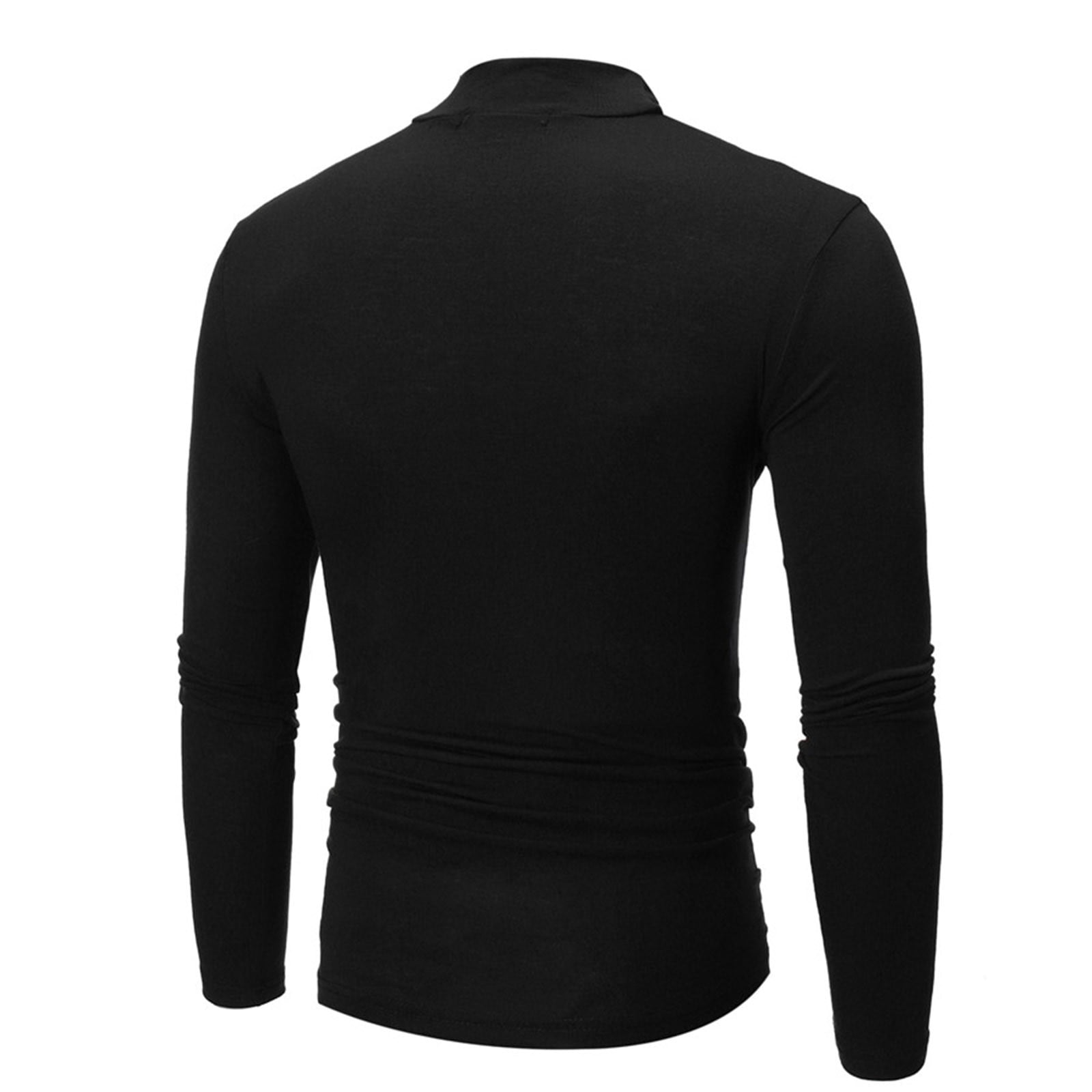 Black high neck t shirts men's best sale
