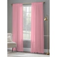 thumbnail image 4 of Pink Sheer Curtains 96 Inch Length 2 Panels Set for Living Room/Bedroom, Pure Pink Semi Curtain Sheers Drapes Rod Pocket Curtains Window Treatment Set 52''x96''x2, 4 of 7