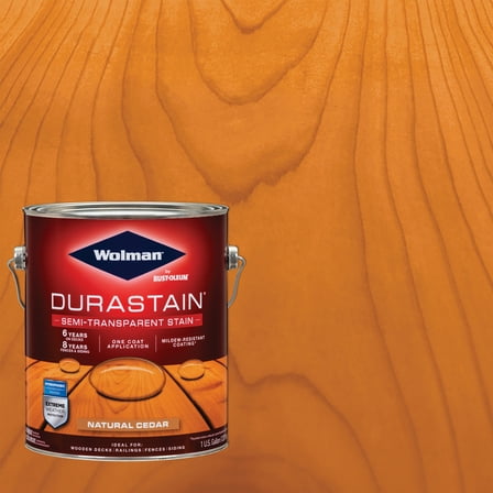 4 Pack, Natural Cedar, Wolman DuraStain Satin Semi-Transparent Stain- Gallon