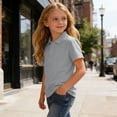 thumbnail image 6 of Tsesme 3 Pack Boys Button Short Sleeve Shirts, Kids Basic Collared Uniform Tops, Breathable Casual Back to School Tops 3T, 6 of 9