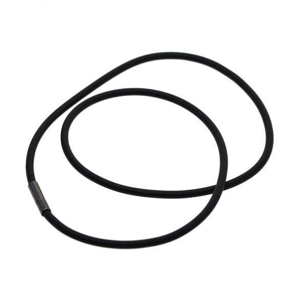 2x Cadena de Collar de Cuerda de Caucho Negro Cobre de 3 Mm de Ancho (45 Cm / 50 Cm / 55 Cm) perfecl Collar de gafas